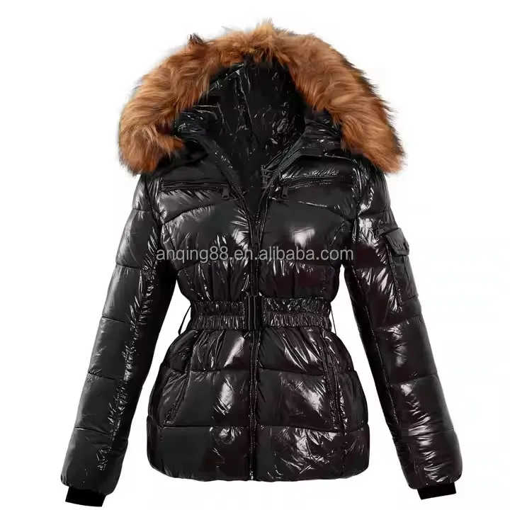 latest design fashionable thick shiny winter duck down jacket for womens girls bomber coats&outwears