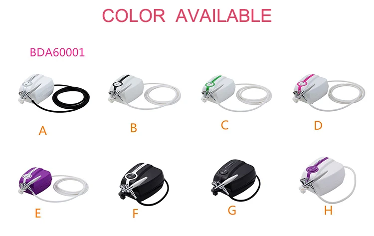 Лидер продаж, 5 скоростей, простой гравитационный подающий мини-компрессор, аэрограф для торта, набор аэрографов в цветах