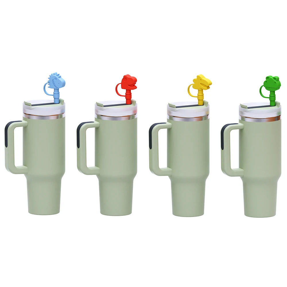 Collapsible Reusable Silicone Straw Bpa Free Silicone Cup Sleeve Straw Topper Dust Covers For Stanley Cup Accessories