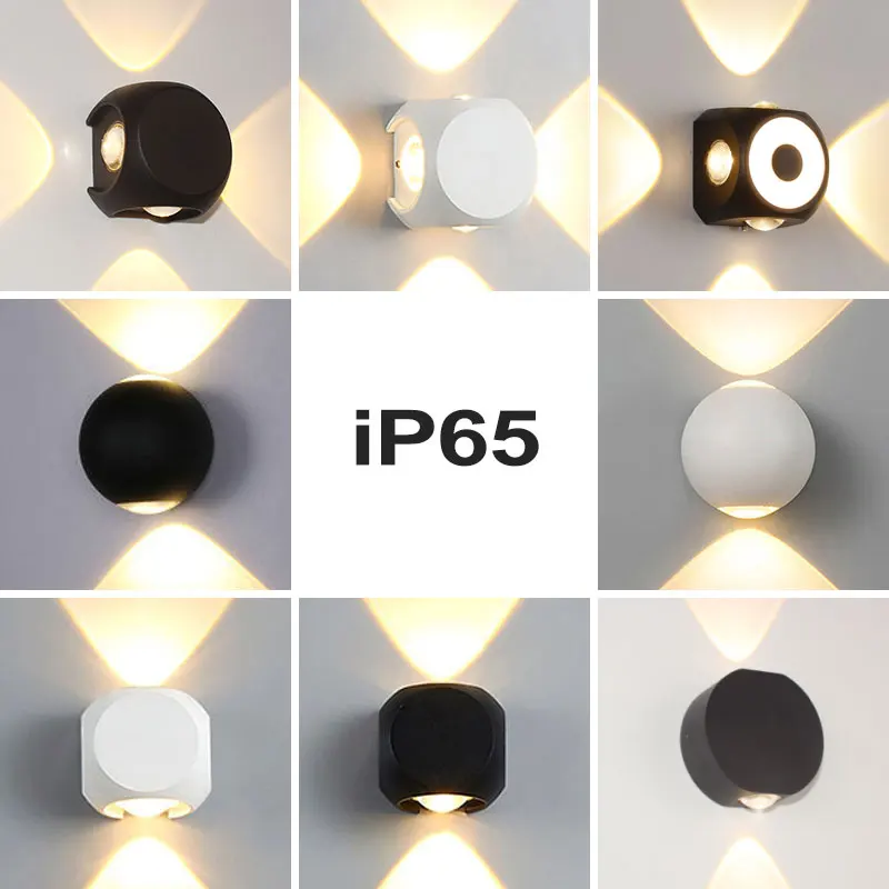 Nordic Design Black White Round Wall Lamp Aluminum Hotel Waterproof Outdoor Lights for House Porch Garage Front Door