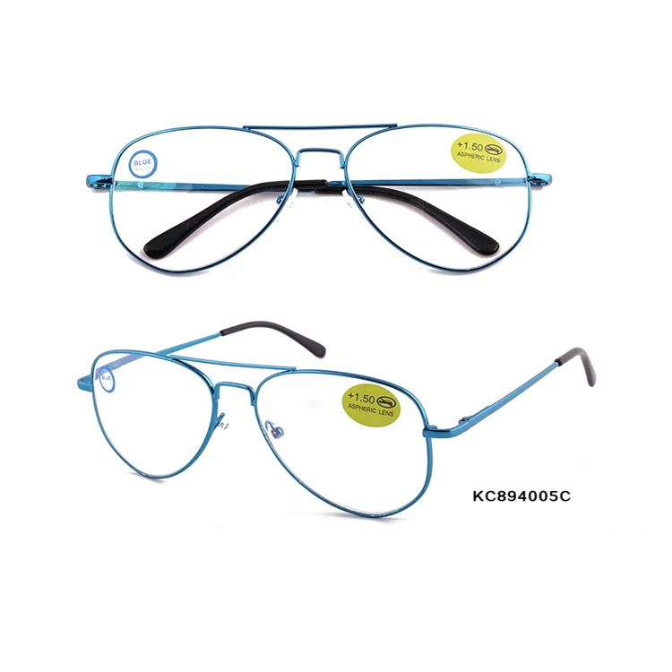 2022 Wholesale fashion metal pilot blue light blocking computer glasses unisex metal eyeglasses frame