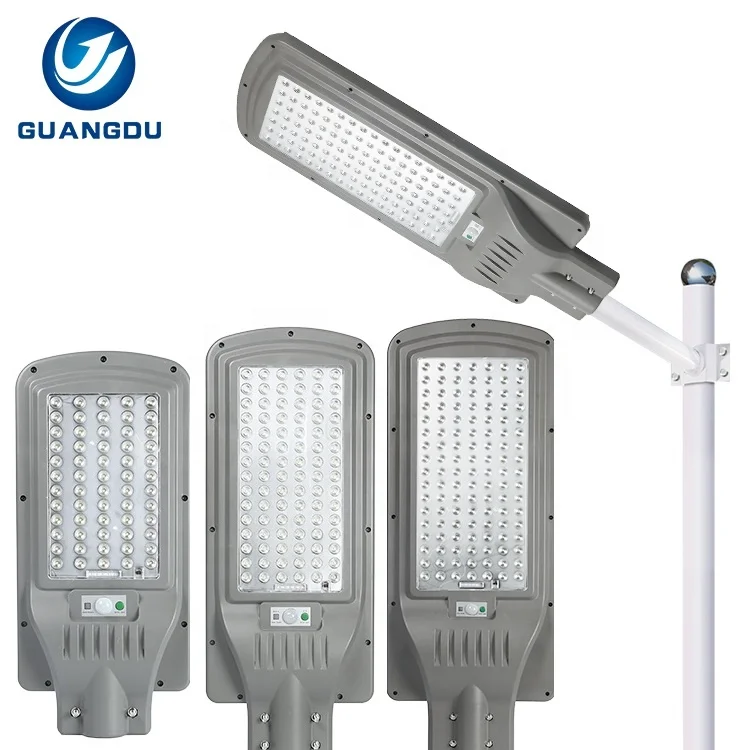  Hot Sale With Photocell Sensor Ip65 Outdoor Waterproof 100w 200w 300w Integrated AIO Led Solar Street