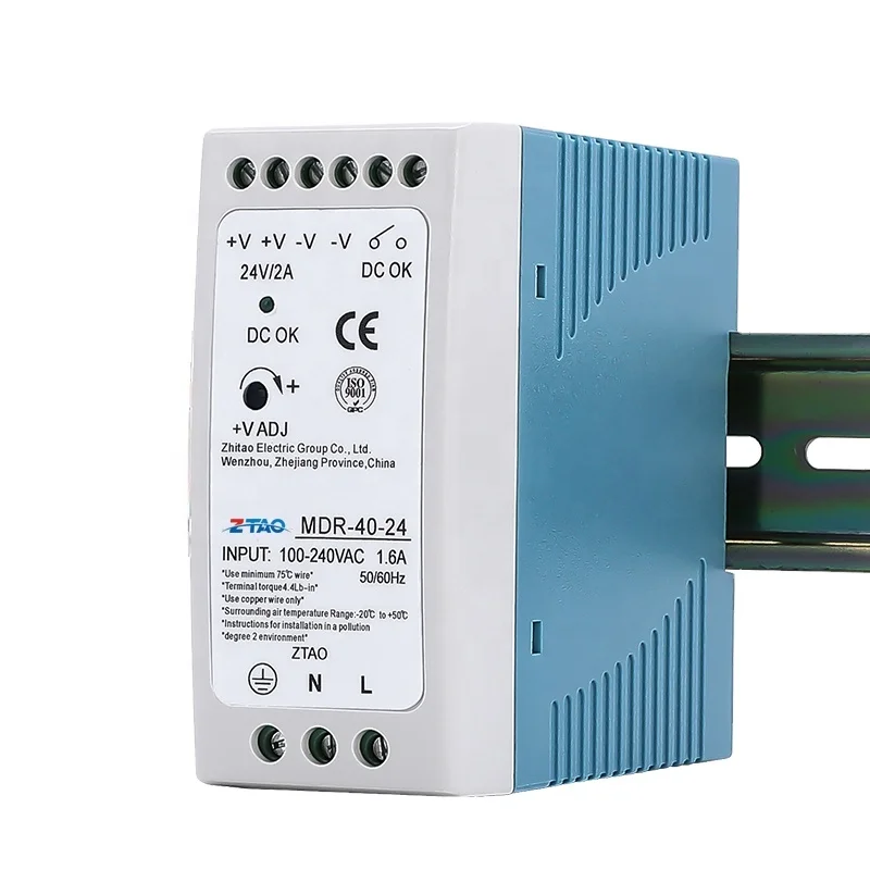 MDR-40-12  LED Driver Din Rail 5V 6A 12V 3.3A 15V 1.7A 24V 0.83A Single Output Switching  Power Supply for LED Drivers or cctv