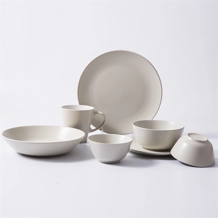 Home goods restaurant wedding tableware plate bowl customized matte blue pottery porcelain dinner set