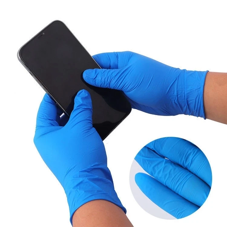 Hot Selling Blue Nitrile Gloves Powder Free For Food Service Touchntuff gloves Elasticity Kichen gloves