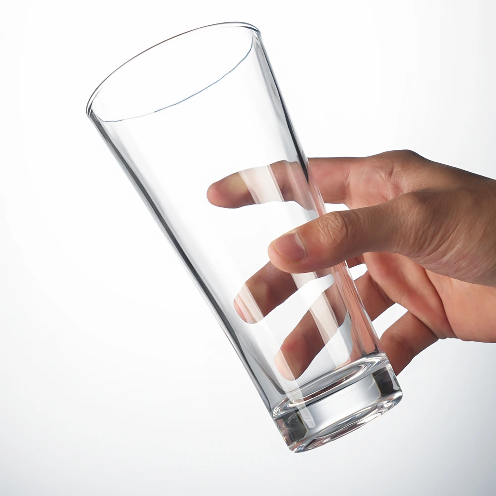 16 oz American Style round Pint Glass PC Plastic Mixing Drinkware for Water or Soft Drinks Beer Mug with Decorative Pattern