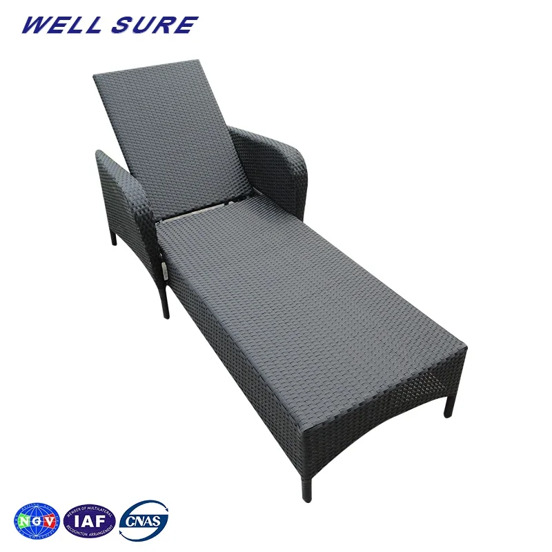 Cheap Outdoor Furniture Garden Beach Aluminium Sun Loungers Rattan Sun Bed Waterproof Swimming Pool Lounge Chair