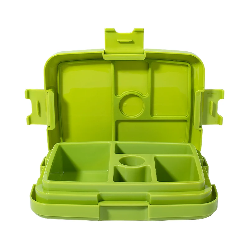 Factory BPA free leakproof custom logo 4 compartments insulated plastic kids bento boxes food bento lunch box for kids school