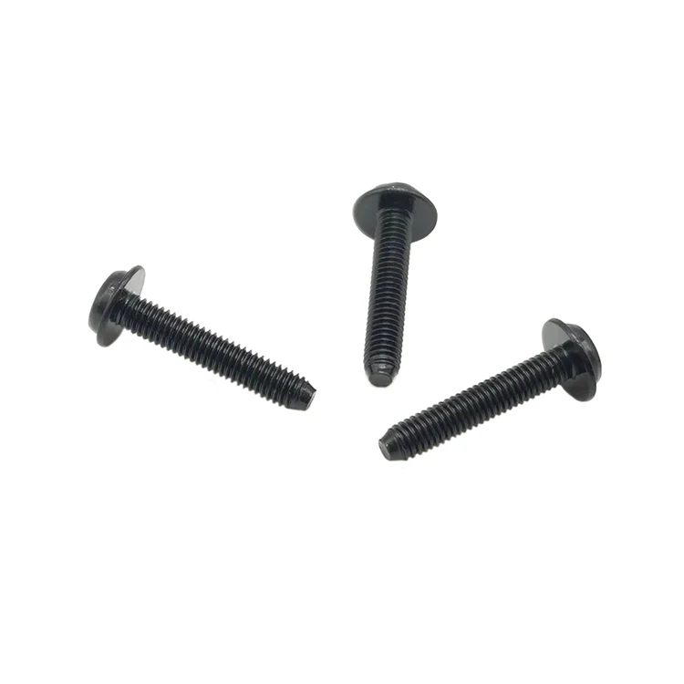 Carbon Steel Plum Blossom Umbrella Pan Hd Screw Buffer Black Zinc Nickel Plated Bolt Torx Buton M3 Screw With Flanged Collar