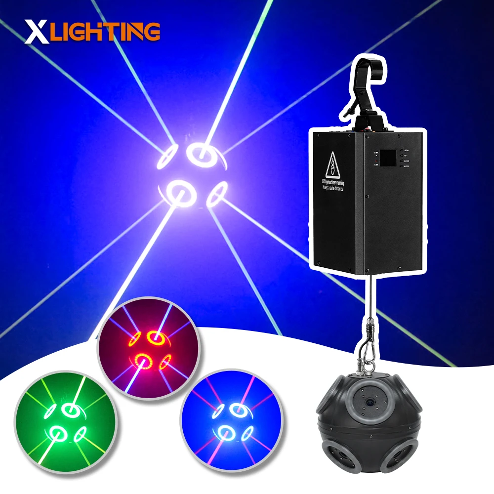 260W RGB LED Kinetic Football Light Laser DMX Winch Lifting System for Ball Disco DJ Club KTV Party Stage Lighting