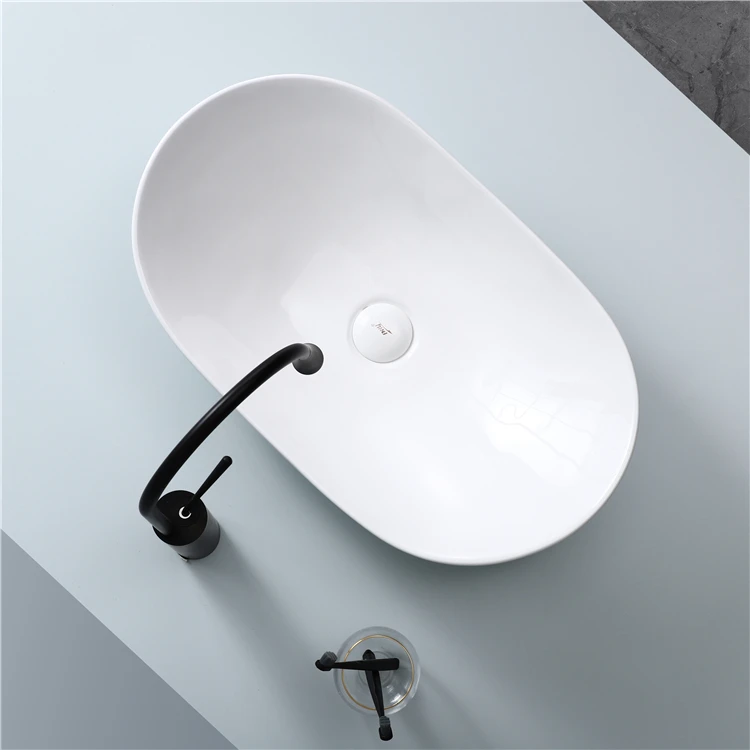 New arrival modern white ceramic vanity wash countertop basin for sale