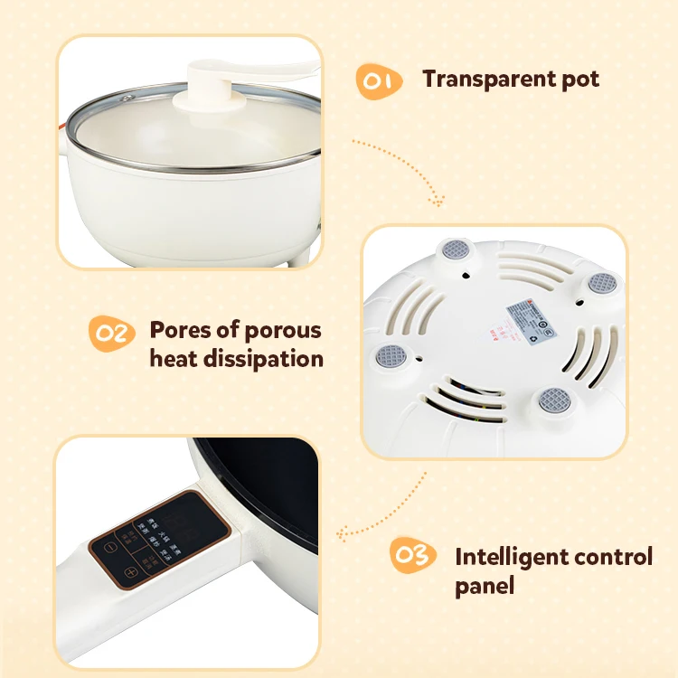 Home Kitchen Appliance 1500W Multifunctional Electric Skillets Hot Pot Hotpot Electric Frying Pan