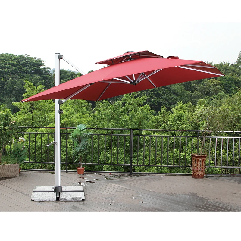 Glamping cantilever patio umbrella set garden patio outdoor furniture balcony patio umbrella for restaurant