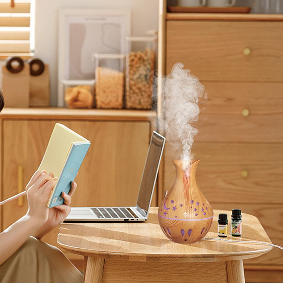 Factory Direct sales 2023 Creative new product USB big fog starry sky Moon wood grain humidifier gift office air purifier