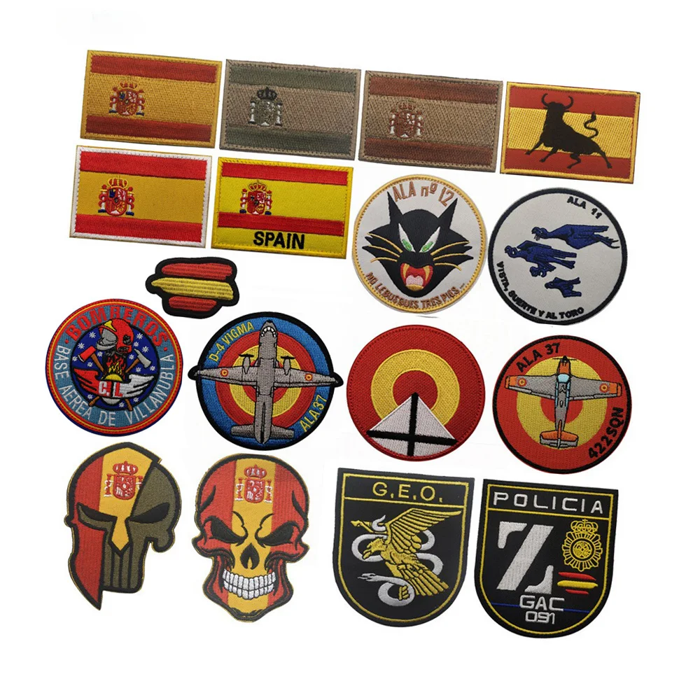 Spanish Flag Armband Other Spain Fabric Embroidered Tactical Morale Patch with Hook Loop Fastener