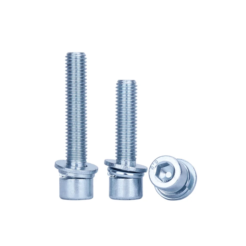 Yellow Blue Zinc Plated Galvanized Steel Class 4.8 8.8 10.9 12.9 Hex Socket Cap Head Sems Machine Screw DIN912