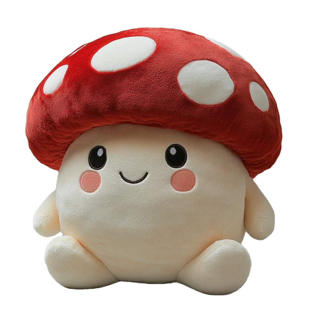 2024 New Design Mushroom Head Stuffed Doll Cartoon Squishy Soft Cute animal Doll Mushroom Plush Toy