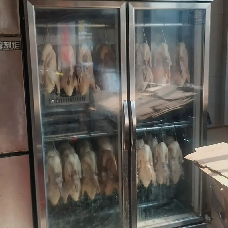Commercial Stainless Steel Duck Dryer 2 Glass Door Dry Display Refrigerator Goose Drying Fridge