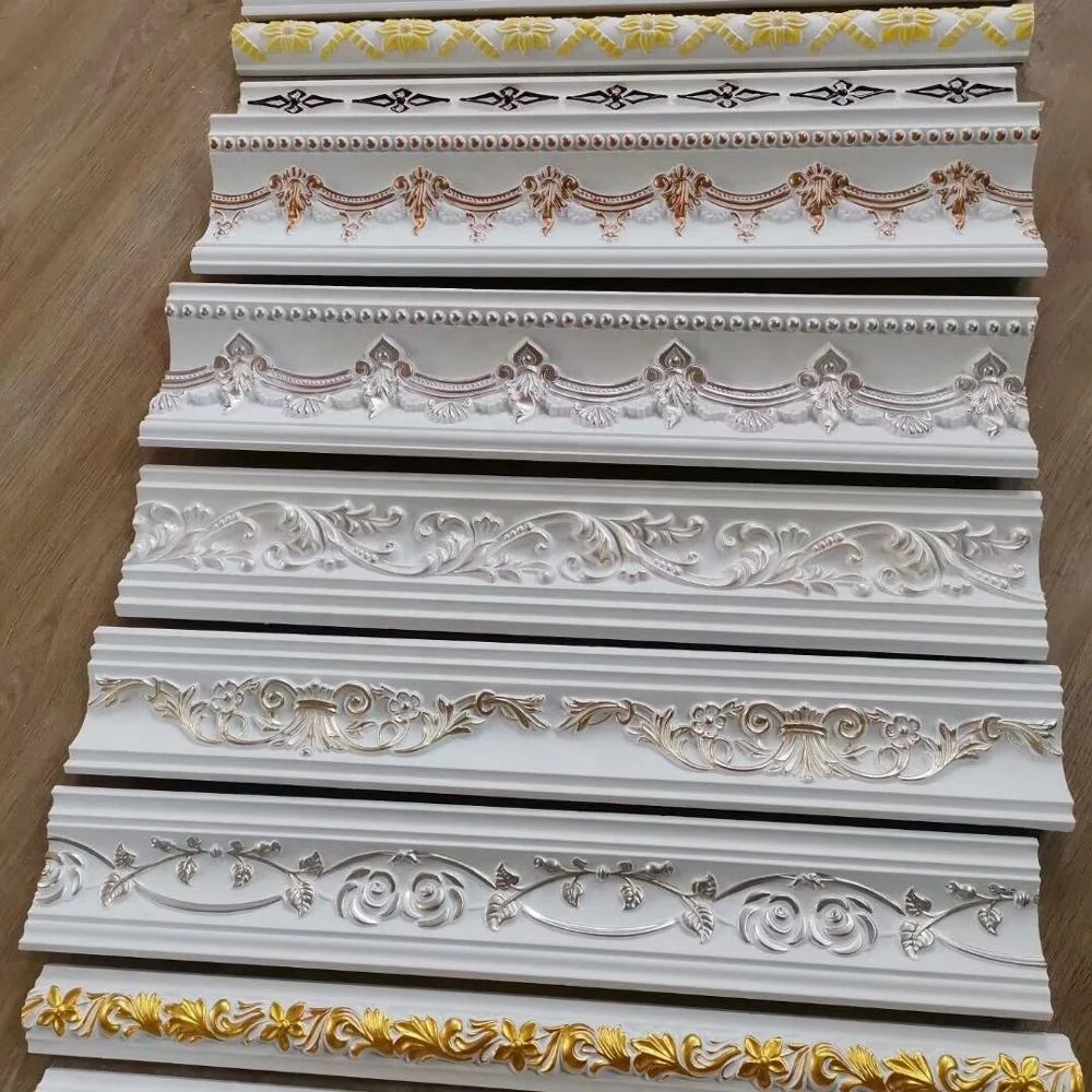 white architectural PU plastic polyurethane decorative crown corner ceiling foam moulding cornice