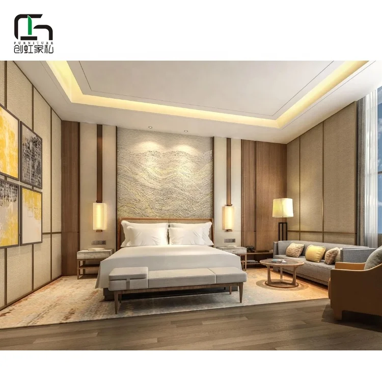 Chuanghong factory custom modern design five star hotel bedroom furniture dubai