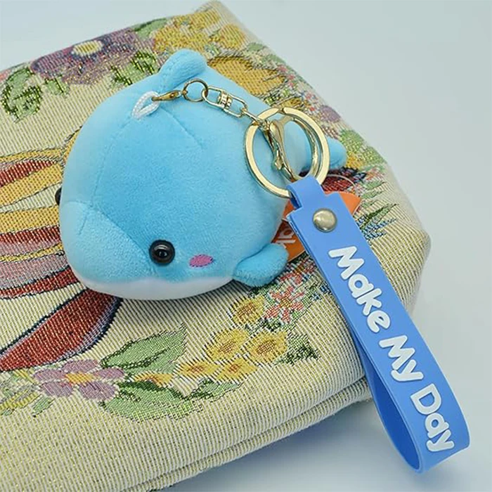 Y350 Cute Plush Keychain Cartoon Animal Toy Backpack Decoration Accessories Pendant for kids schoolbag Plush Dolphin Keychain