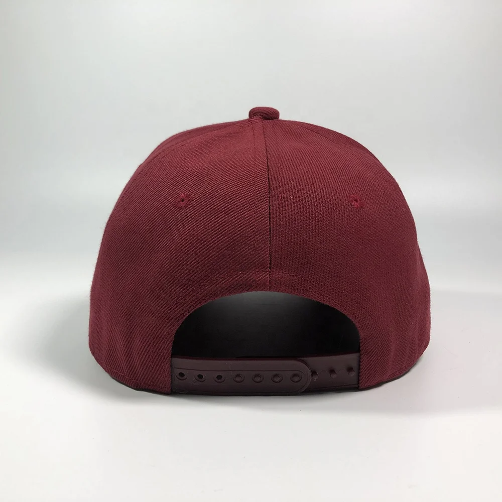 OEM premium popular unisex acrylic red colorful 6 panel structured snapback hat custom embroidery 3D logo curved baseball cap