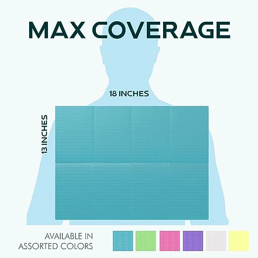 Colorful Custom Logo Black White Medical Pink 3 ply Disposable Dental Bibs for Tattoo Nail Salon Dental Clinic Feeding