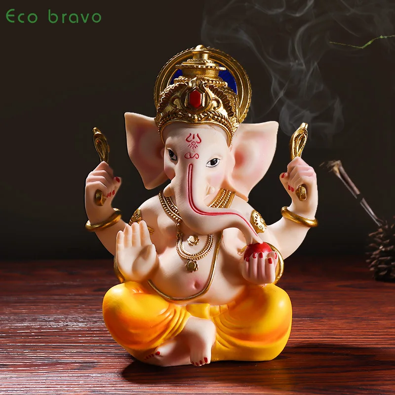 Home Decor Resin Crafts Southeast Asia God Of Wealth Display Zen Buddha Statue Indian God Elephant Ornament Sandstone Craft Gift