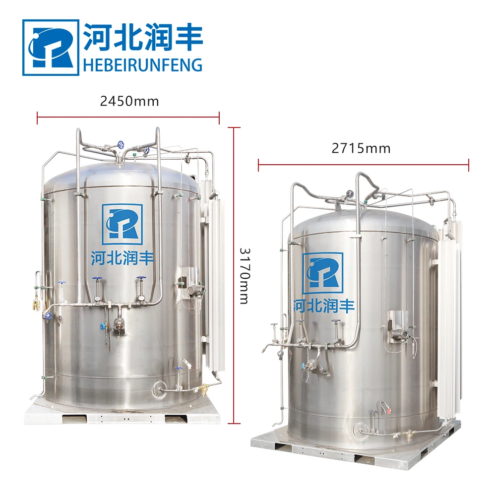 Small Mini LNG Plant Equipment Cryogenic Pressure Vessel Fuel Tank Micro Bulk Cryogenic Storage Tanks High Quality Provided 0.8