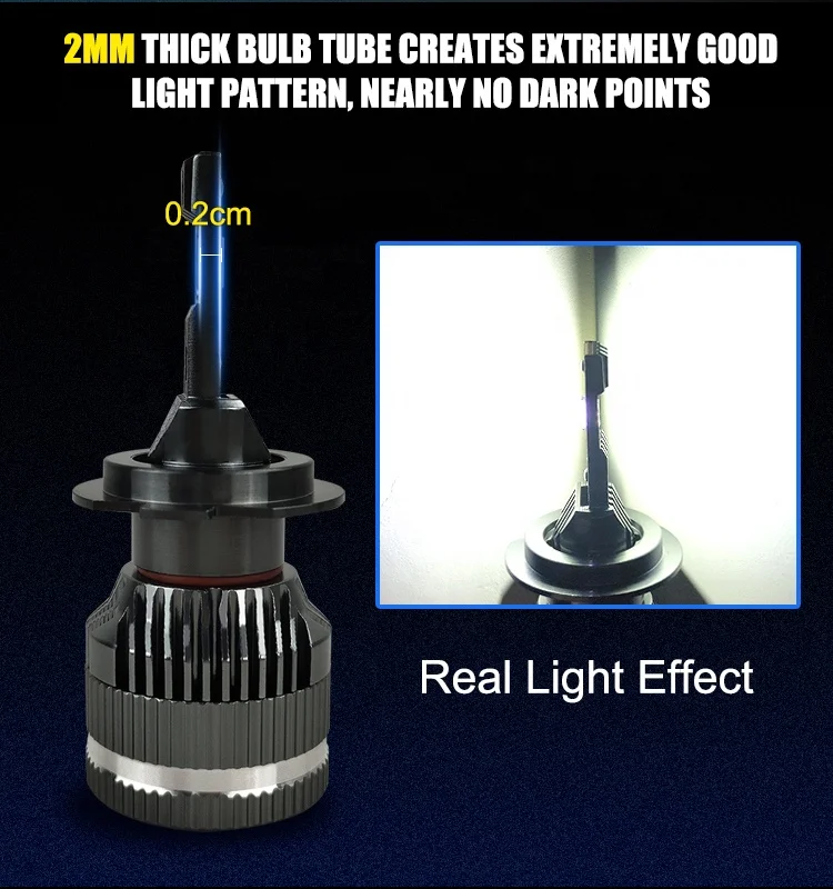 new aluminum universal automatic led light bulb 1860 CSP custom car headlight good price h4 high power led headlight