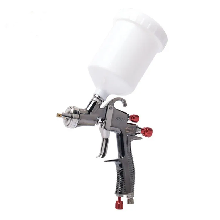 LVLP R500 Spray Gun and Air Regulator Gauge Oil Water Separator Filter 600CC 1.3/1.5/1.7/2.0mm Nozzle Paint Spray Gun