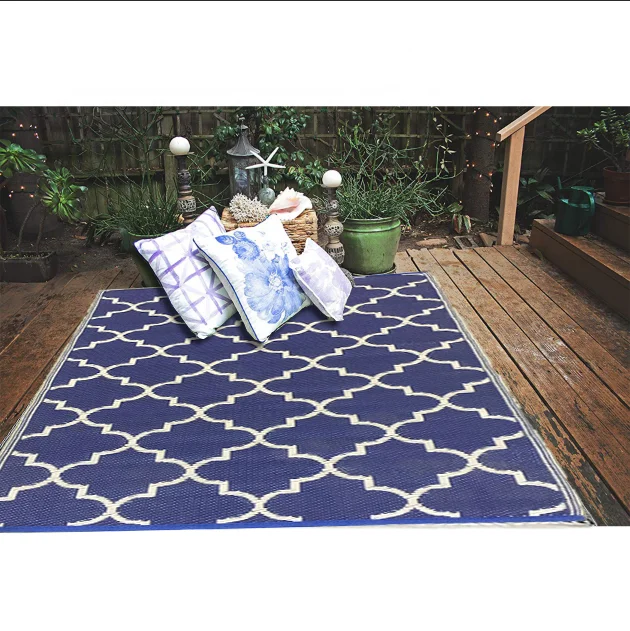 180X270 eco-friendly outdoor rug woven from straws make of premium quality recycled plastic tangier black and white