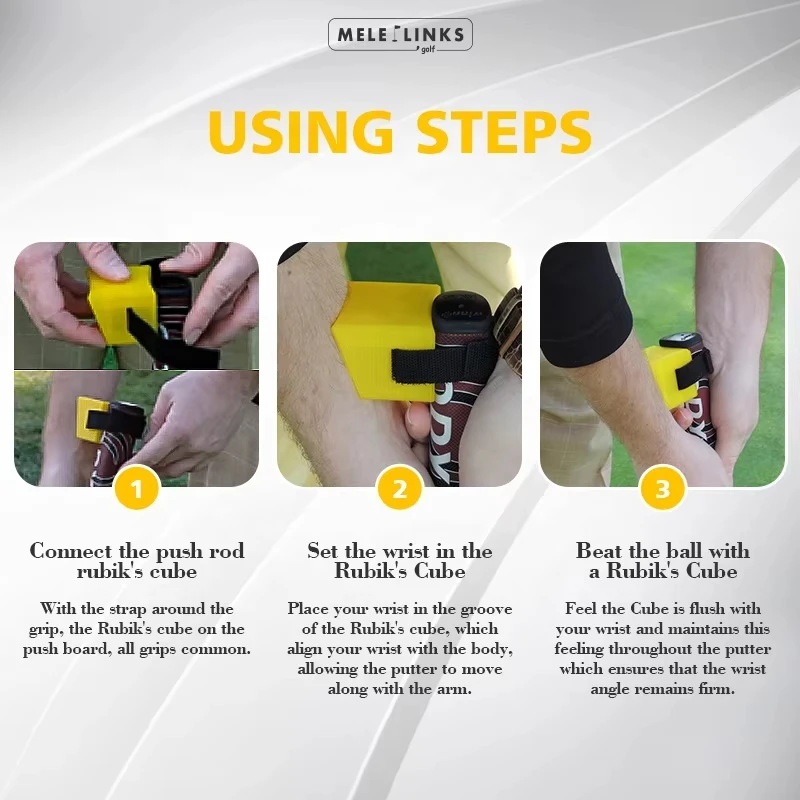 Melelinks Durable Yellow Oem  Wrist Fixer Golf Training Aids Wrist Golf Posture Corrector Golf Putting Trainer