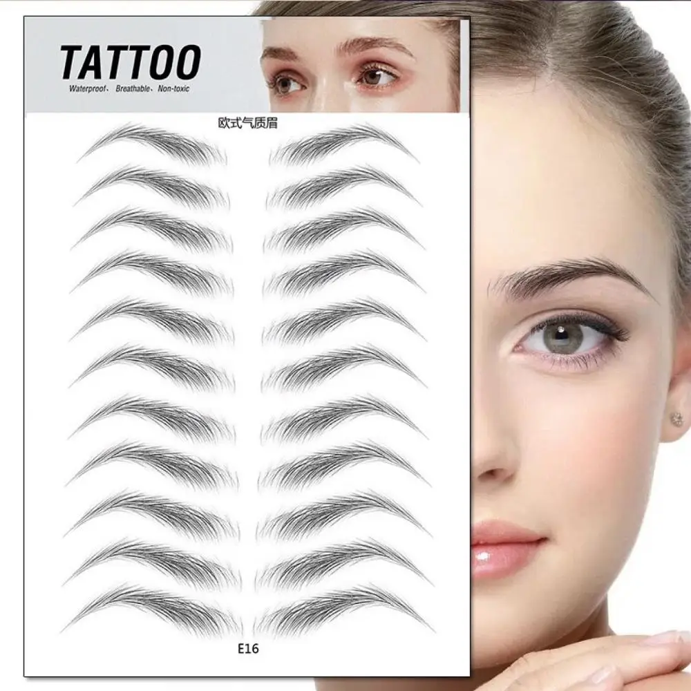 
4D Hair Like Eyebrows Makeup Waterproof Eyebrow Tattoo Sticker Long Lasting Natural Fake Eyebrow Stickers Cosmetics 