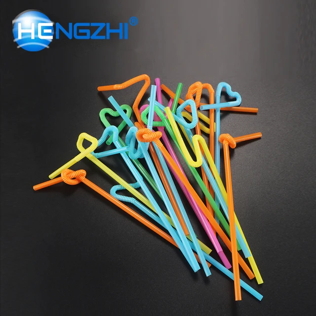 Plastic disposable elbow art drinking straw