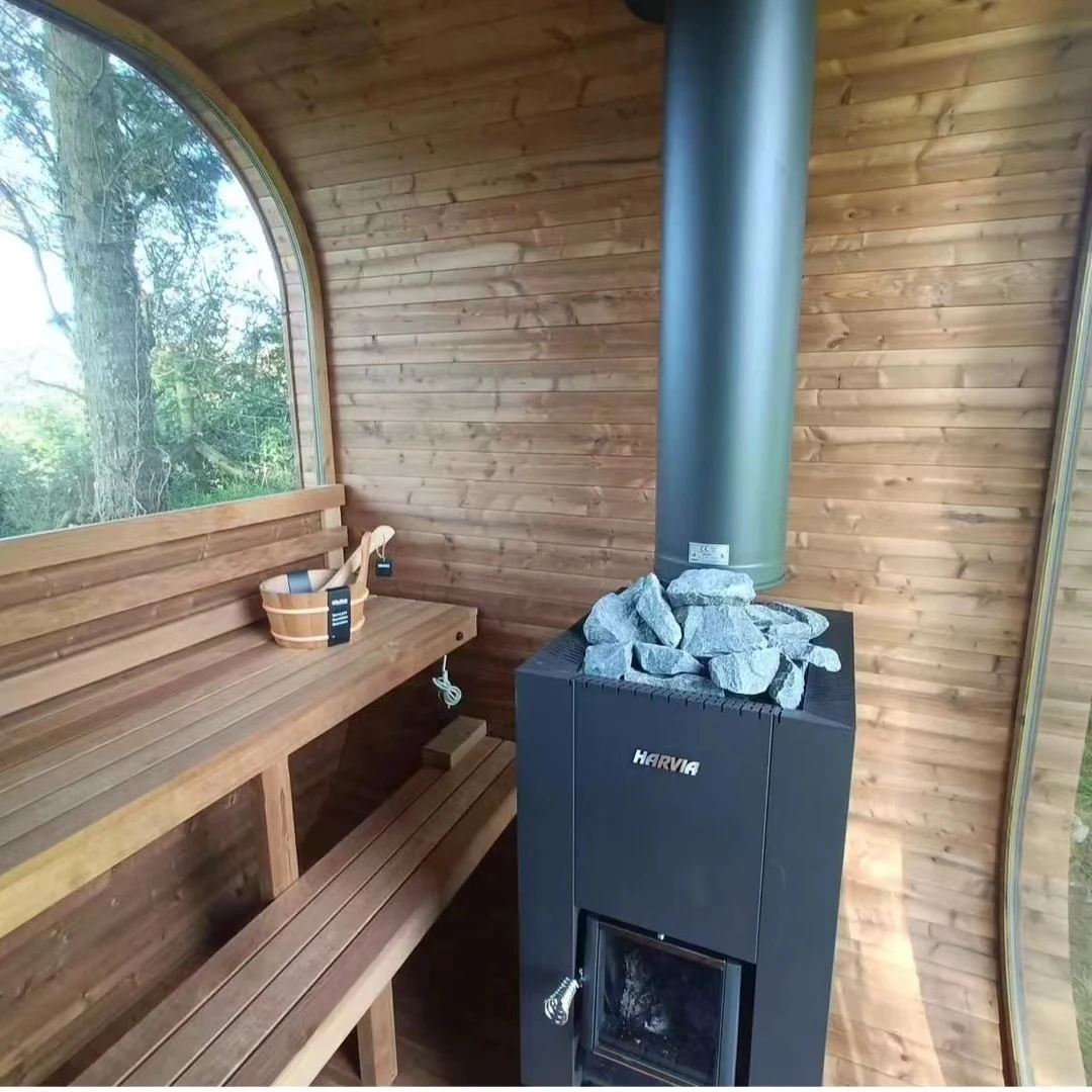 Outdoor Sauna Room 2-4 Persons Mini Small Size Wooden Square Tub Sauna Barrel