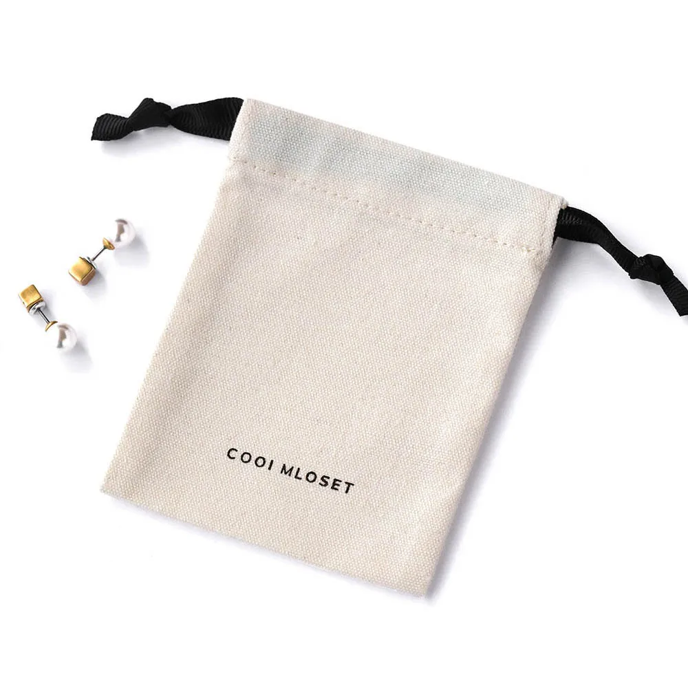 High Quality Custom Logo Organic Calico Drawstring Canvas Cotton Bag Prices Drawstring Bag