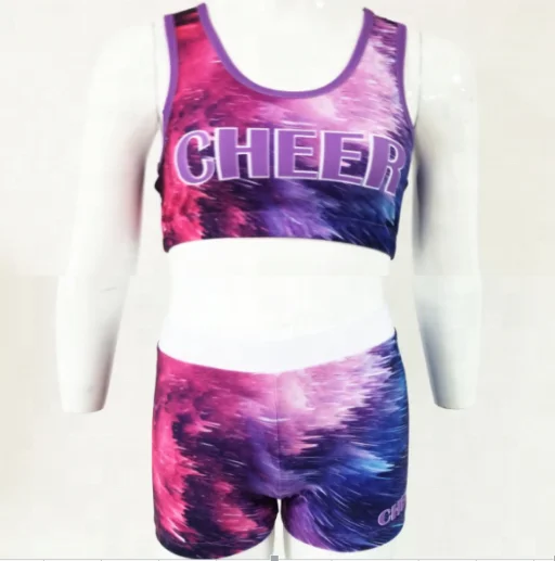 Customize Sublimated Practice wear Cheerleading Rhinestones Cheer team Training wear