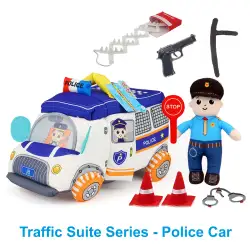 police car toy kids big car gift set polyester washable toy car for kids
