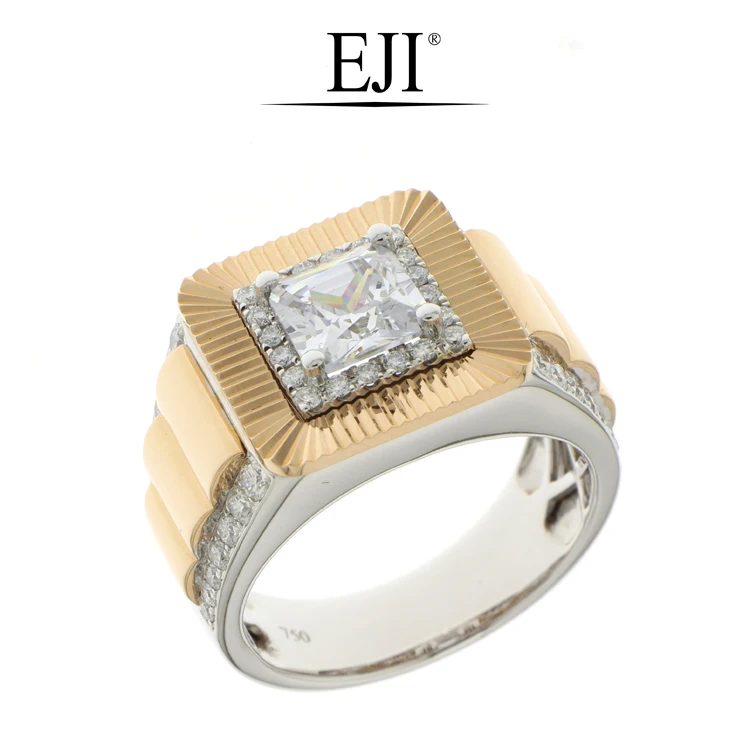 
Manufactory Direct Luxury Atmospheric CNC 18K Gold Diamond Ring For Men 