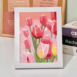 High Quantity 5D DIY Toy Full Diamond Art Painting With Wooden Frame Decoration Home Room Nice Tulip Flower Diamond Painting Toy