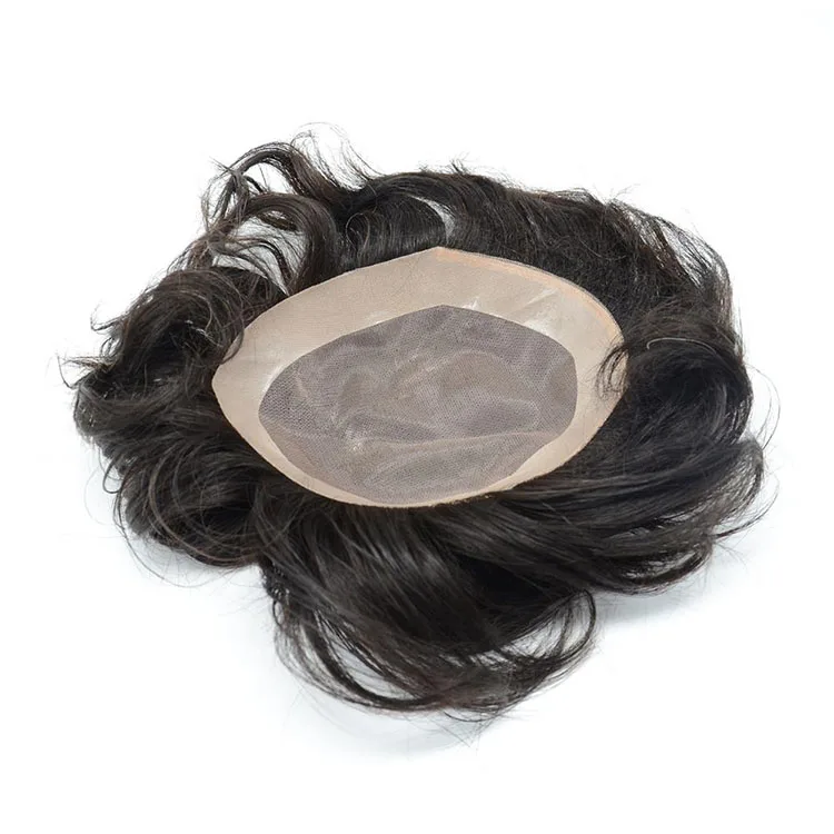 Wholesale Price Toupee 1b# Lace Human Hair Toupee Top Quality Frontal Nature Toupee Men