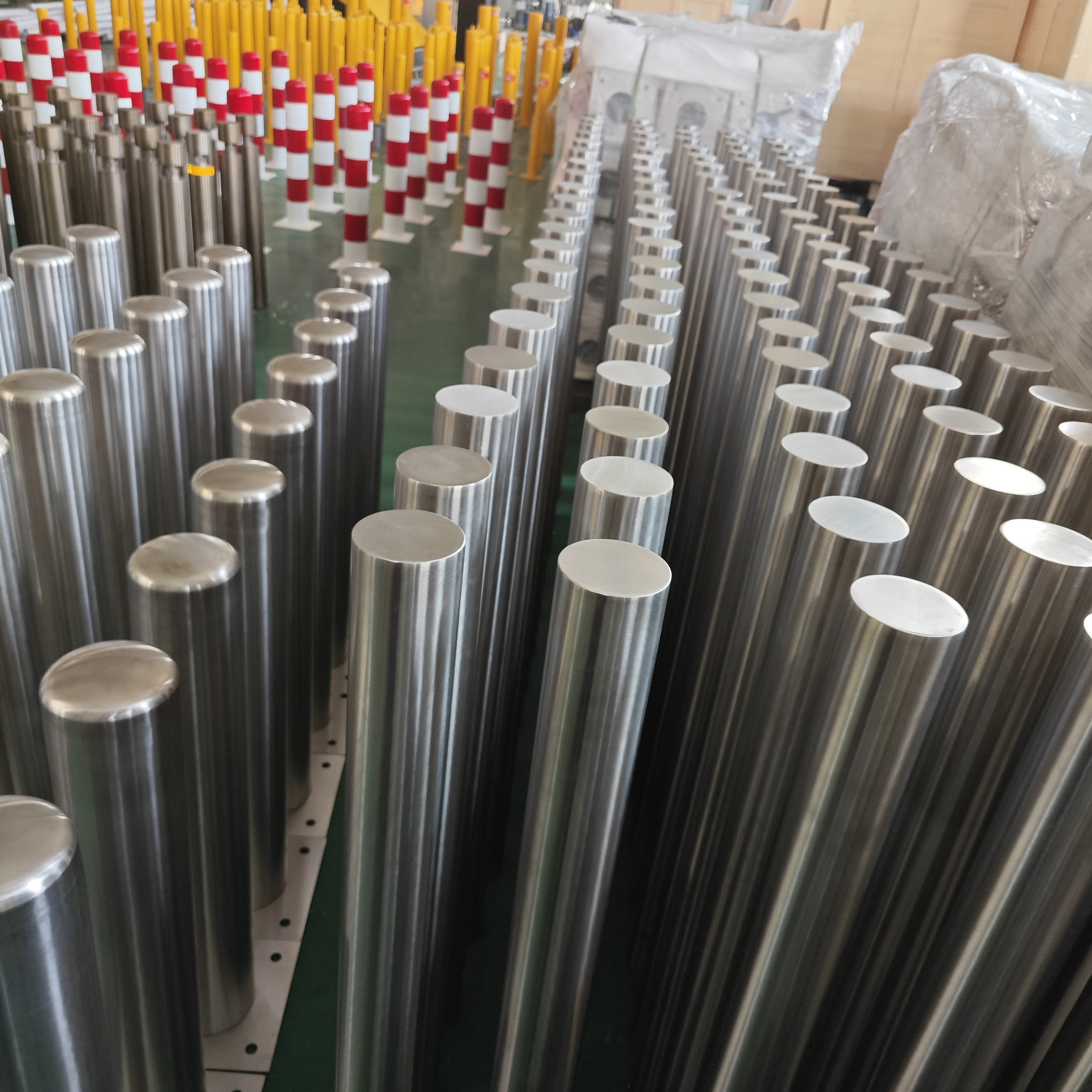 Metal Car Security Bollards Supermarket Bollards Isolation Shallow Foundation Bollards