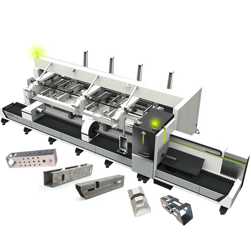 1000w Automatic 2000 Watt SS MS Metal Tube Cnc Fiber Laser Cutter 6M 9M 12M Cutting Machine For Metal Tube