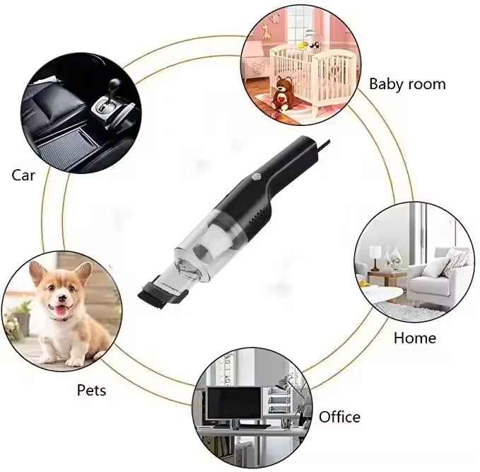 Car Accessories Portable 65w Mini Wired Auto Vacuum Cleaner Air Duster Handheld Wet and Dry Car Vacuum Cleaner