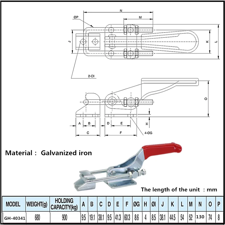 BOGONG CH GH GH-40341 latch type toggle clamp Adjustable Toggle Clamp Latch Quick Release Latch  toggle clamp 40341