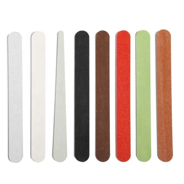 Grey Zebra Slim Wooden Nail File Double Sided 80/100/150/180/240 Grit Brown Black White Custom Shape Thin Wood Chip Nail File