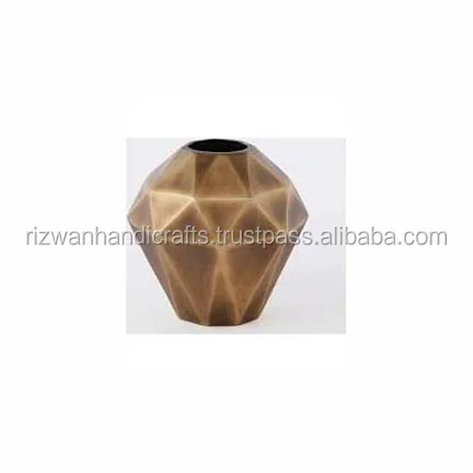 metal Faceted vase, Diamond Cut Vase black Metal Vases for wedding home decoration.