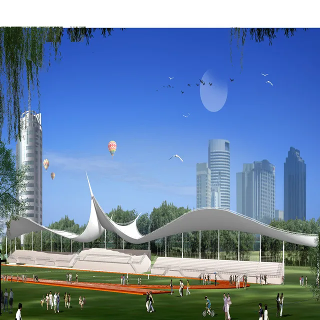
PTFE Tensile Membrane Structure Gym stadium Canopy Roofing hot sale high quality roof structure for school hospital wareshouse 