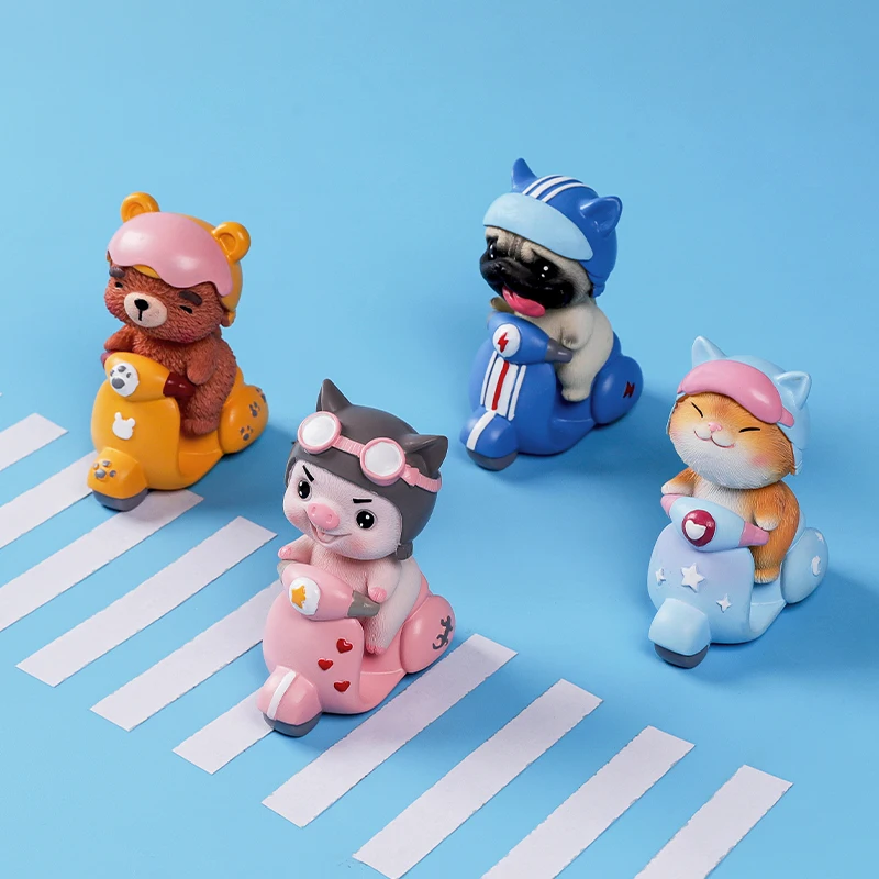 The new cute will shake your head mini animal resin small ornaments bobblehead decorations for home inside the car